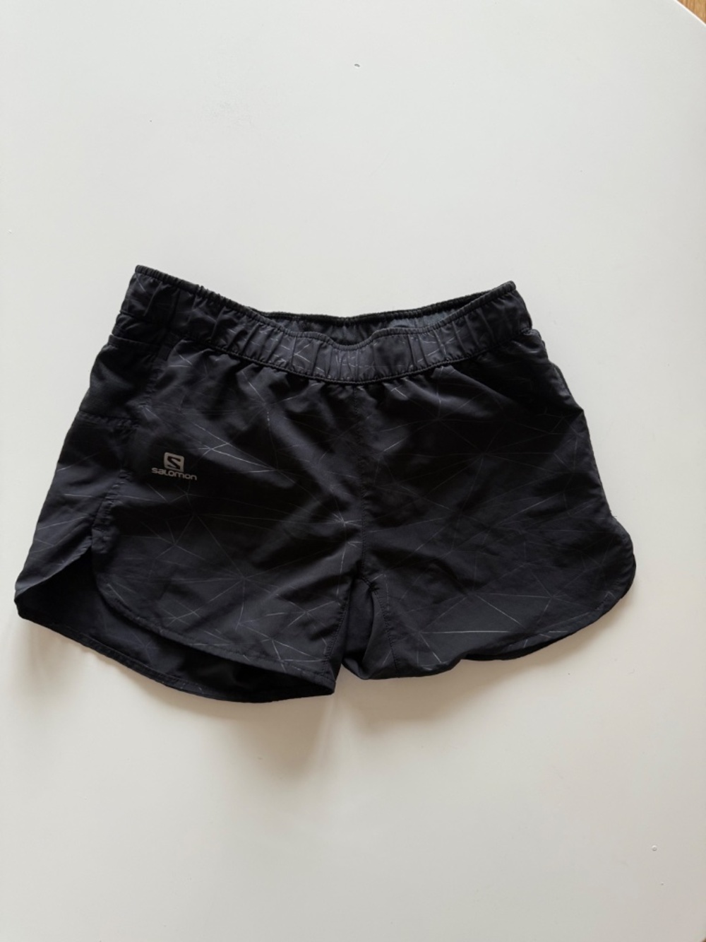 Salomon Black Running Shorts | AdvancedSkin ActiveDry | Zip Pocket | Size XS
